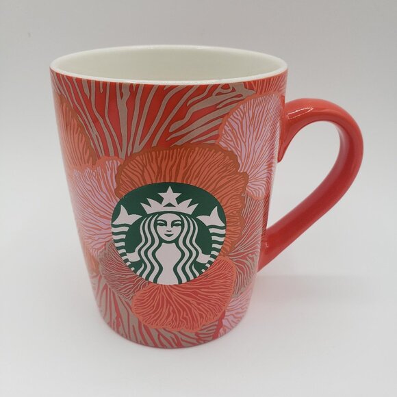 STARBUCKS 2021 Coral Mermaid Logo Coffee Mug Cup 10 Fluid Ounces Fl Oz / R63 - Picture 1 of 4
